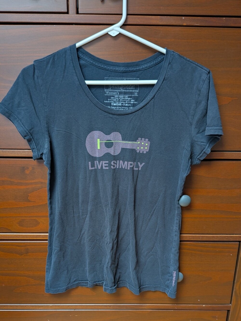 Patagonia T Shirt Guitar Live Simply Black Sz M